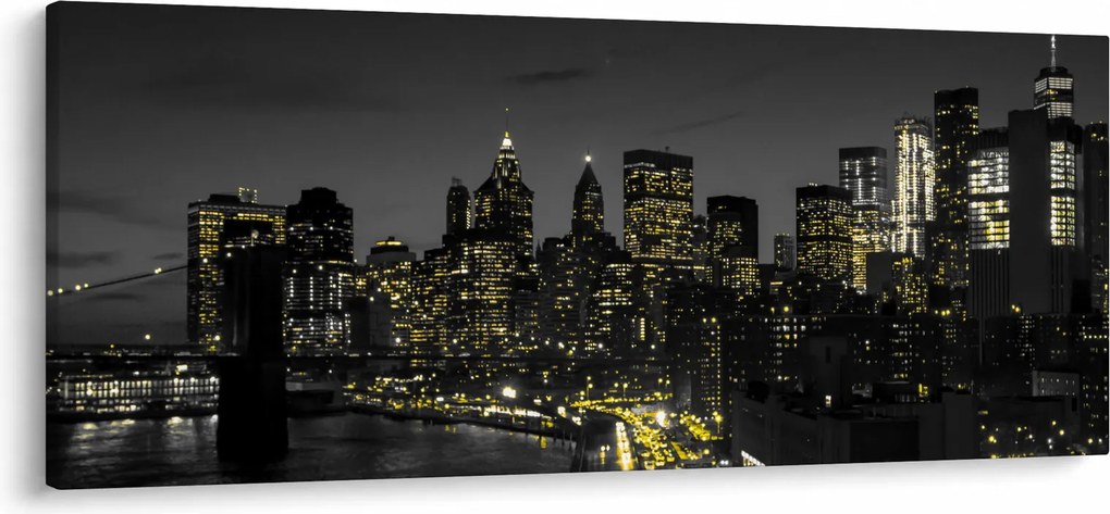 Egy éjszakai metropolisz képe (120x50 cm)
