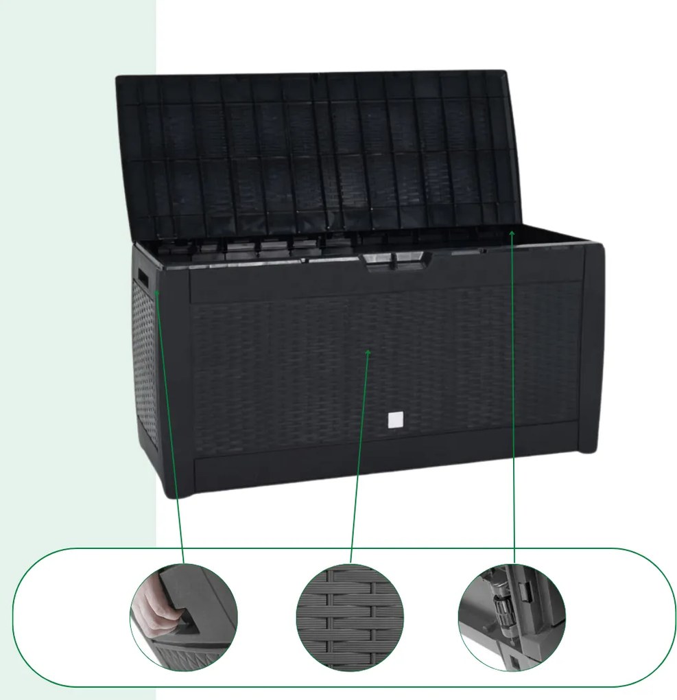 RATO tárolódoboz, 310L, 119x48x60 cm, antracit Prosperplast