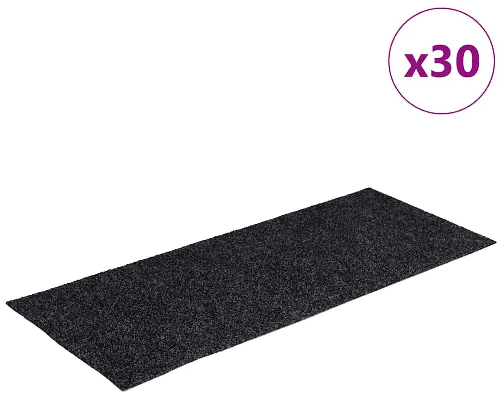 30 db szürke lépcsőszőnyeg öntapadós téglalap alakú 60x25 cm