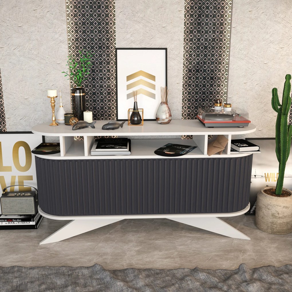 Konzolasztal Stor - White, Anthracite