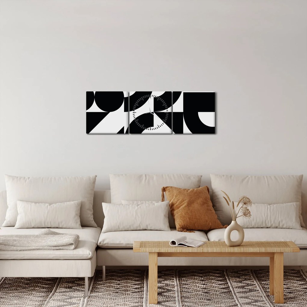 Kép - Geometriai absztrakció N⁰2 (órával) (90x30 cm)