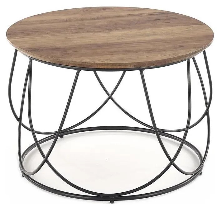 Kávésasztal NUBIRA 41x60 cm fekete/barna