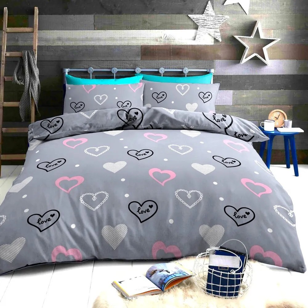 Pamut ágynemű ROMEA GREY 3 részes 140X200 cm 3725 Ft