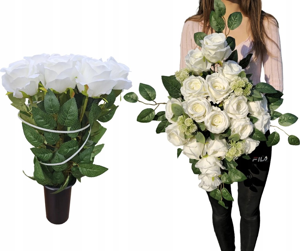 Szett Nagy Csokor Csokor Sírdísz Virágok Műrózsa Prémium!