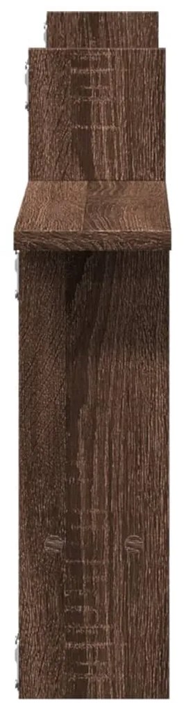 2 db barna tölgyszínű szerelt fa fali polc 50 x 12 x 50 cm