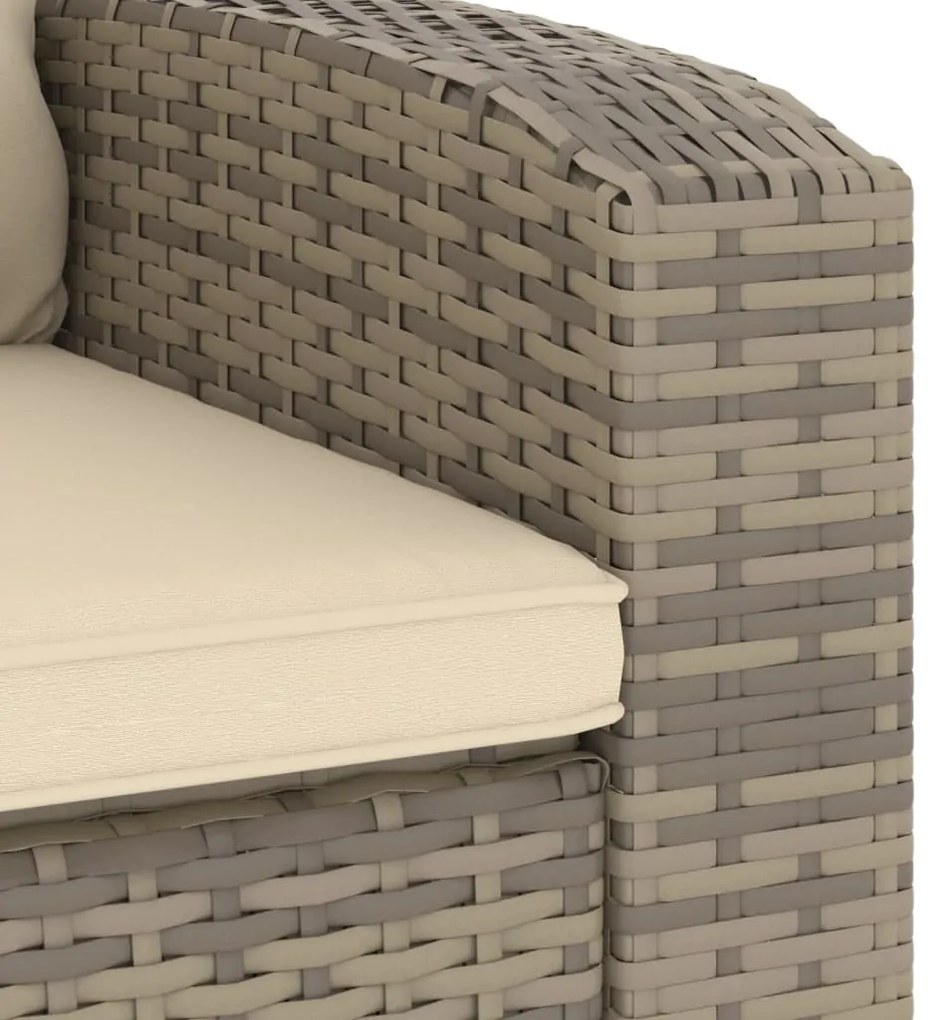 világosbarna polyrattan dönthető kerti szék párnákkal