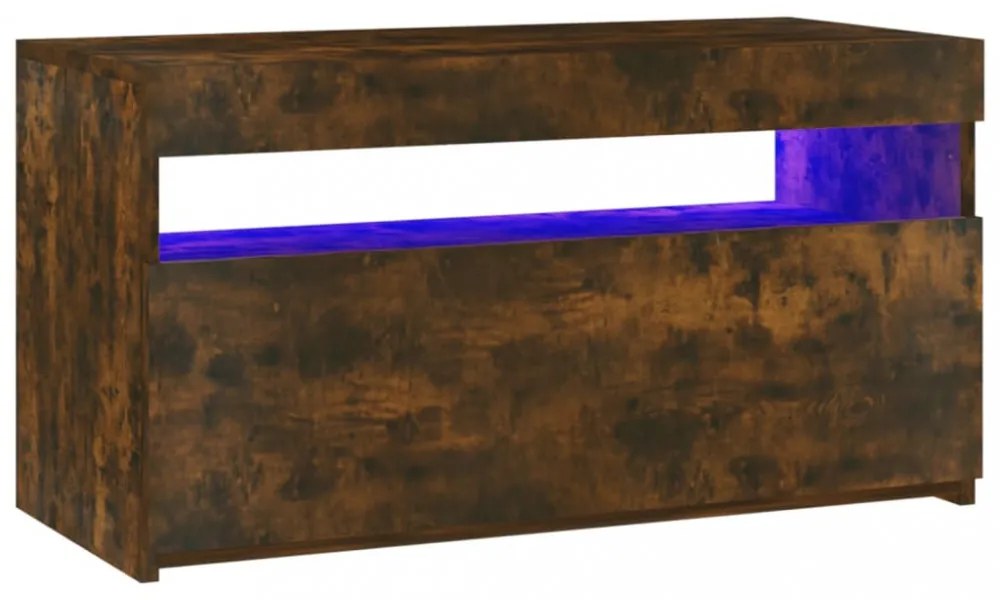 füstös tölgy színű TV-szekrény LED-világítással 75 x 35 x 40 cm