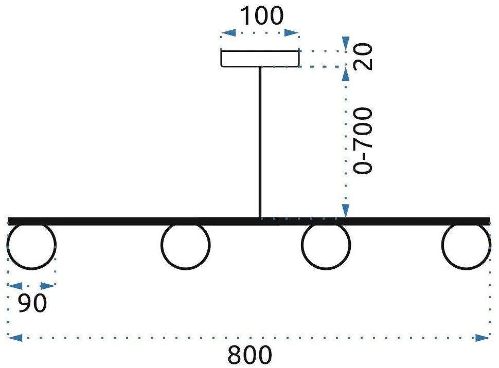 Szerszámlámpa, Függeszték Arany üveggolyók 4db APP675-4CP, OSW-06200