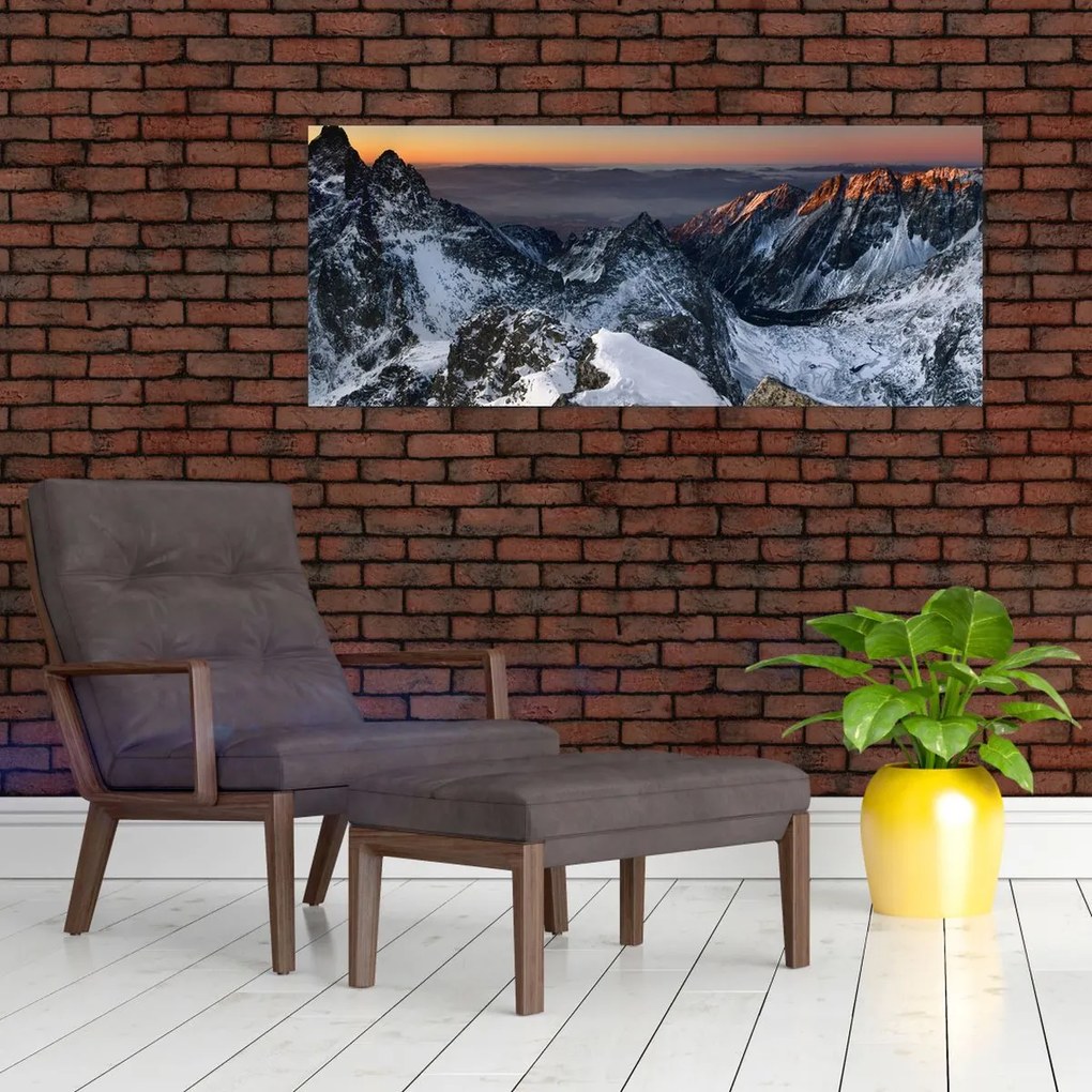 Kép - Napfelkelte a hegyekben (120x50 cm)