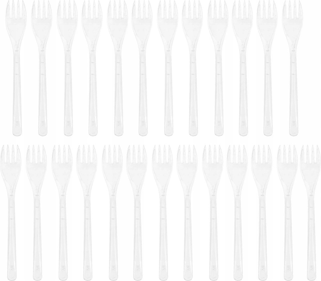 Átlátszó műanyag villa 25 db-os többször felhasználható party grill