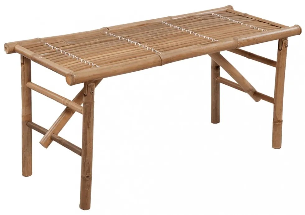 összecsukható bambusz kerti pad párnával 118 cm