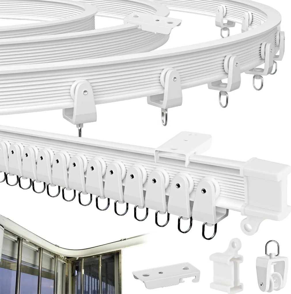 5M-ES Flexibilis Függönykarnis Mennyezetre Vagy Falra Sín Függönyhöz Hajlítható