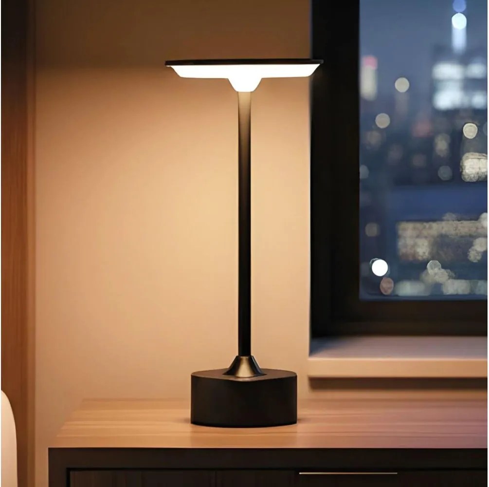 Fényerőszabályozható, újratölthető LED asztali lámpa NEW YORK LED/1,8W/5V 1200 mAh fekete