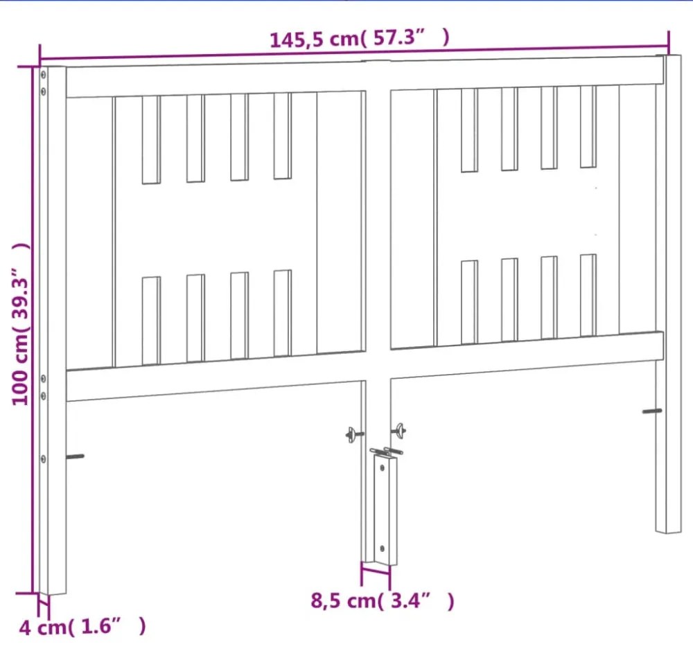 viaszbarna tömör fenyőfa fejtámla 140 cm