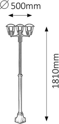 Rabalux 8569 - Kültéri lámpa MARSEILLE 3xE27/60W/230V IP44 1,81 m