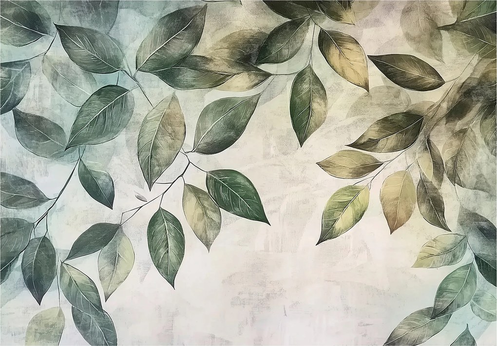 Fotótapéta Levelek Lógó Zöld Hálószoba Nappali Tapéta Flizelina 400x280