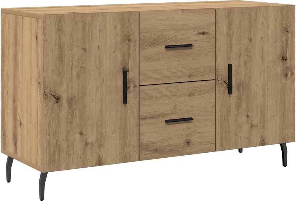 vidaXL kézműves tölgy színű szerelt fa tálalószekrény 100 x 36 x 60 cm