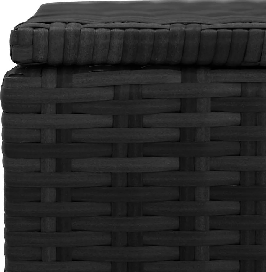 Fekete Polyrattan Kerti Tárolóláda 150 X 50 X 60 Cm
