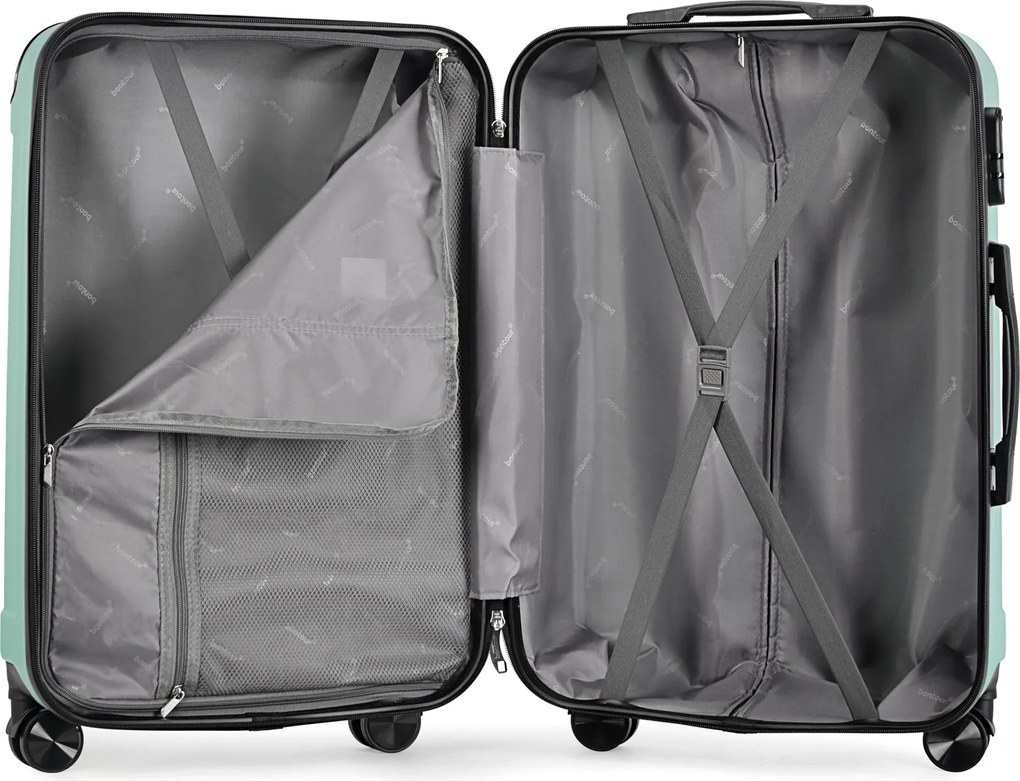 BONTOUR vertical 4 kerekes nagy borönd 76x50,5x29,5cm, púderzöld