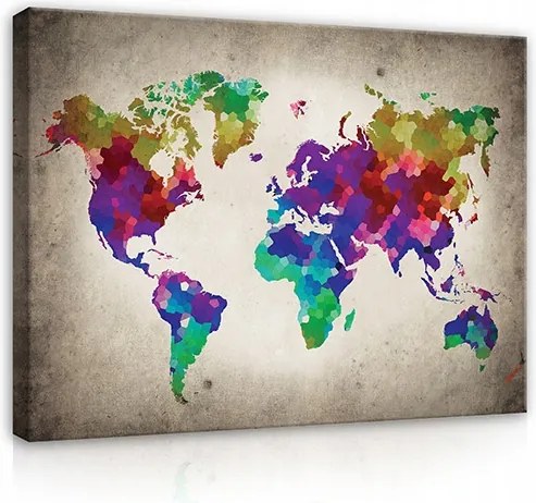 Vászonkép falra Gyerekek Világtérképe 120x80