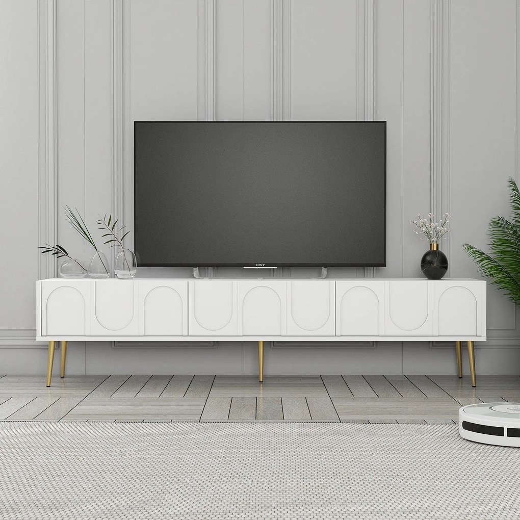 TV szekrény Lyon 43 - Fehér, Arany