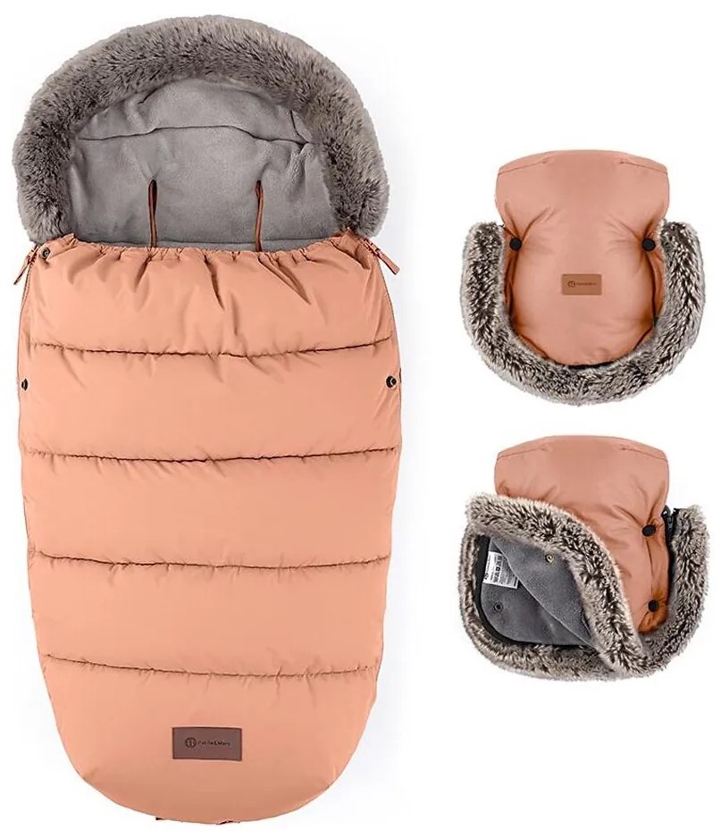 PETITE&MARS 4v1 COMFY gyerek bundazsák + kézmelegítők, Pastel Peach
