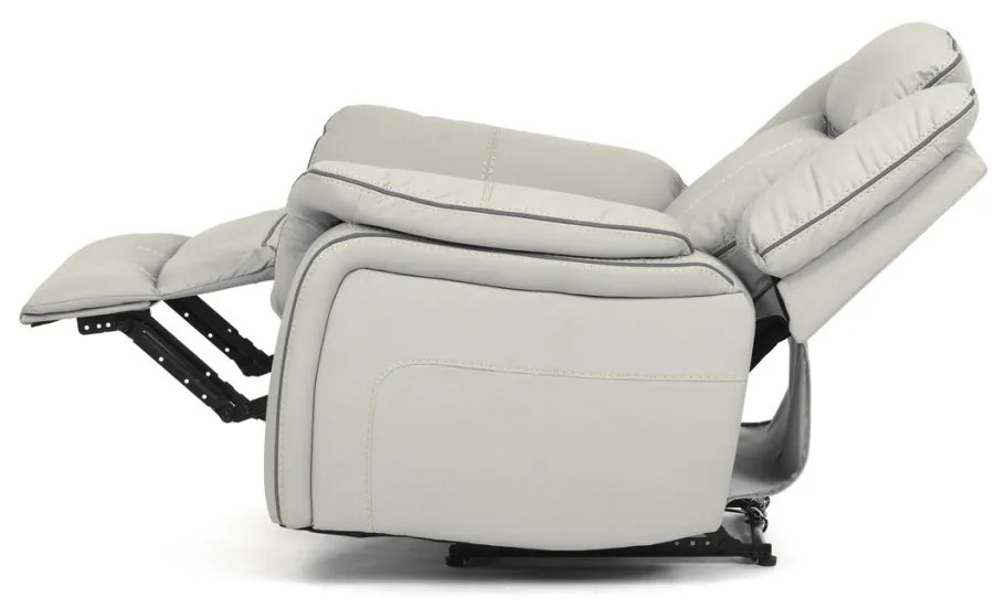 Fotoliu relax cu control electric, tapițerie din piele ecologică de culoarea trufei