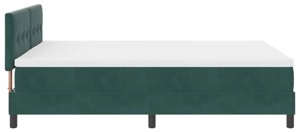 Boxspring Ágy Matrac nélkül Sötét Zöld 140x200 cm Bársony
