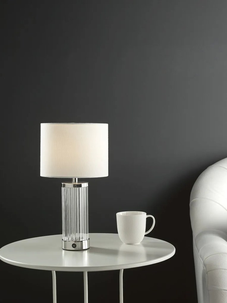 Dar Lighting modern asztali lámpa enrico polírozott nikkel darenr4138