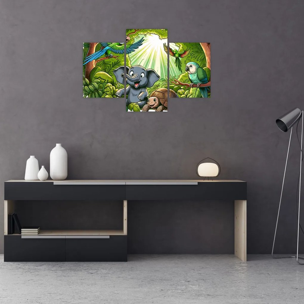 Kép - Vidám állatkák (90x60 cm)