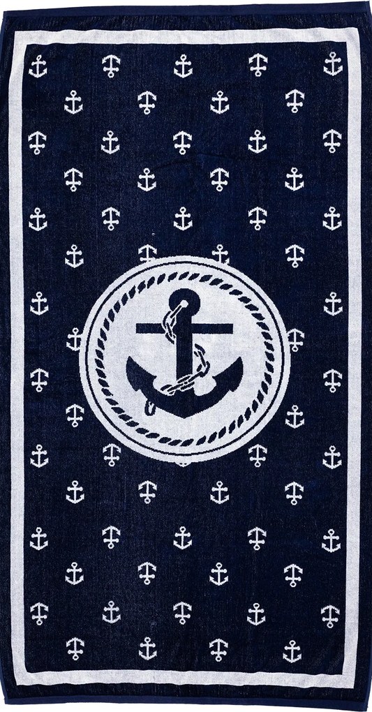 BAHIA Strandtörölköző matrózmintás 1. 165x90cm