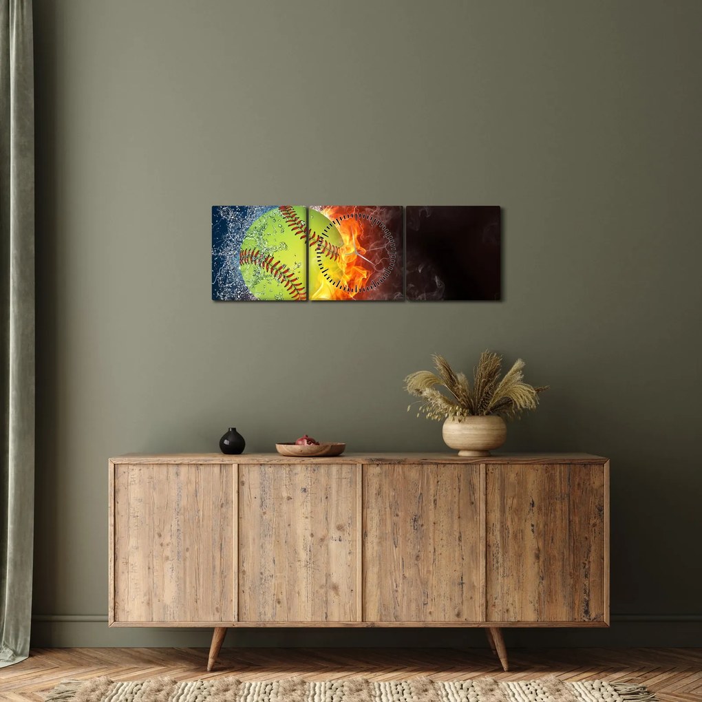 Kép - teniszlabda (órával) (90x30 cm)