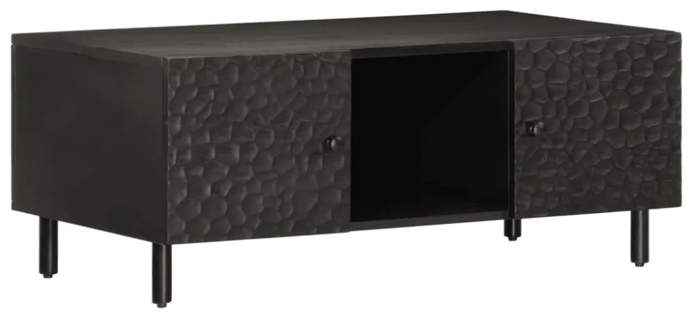 fekete tömör mangófa dohányzóasztal 100 x 54 x 40 cm