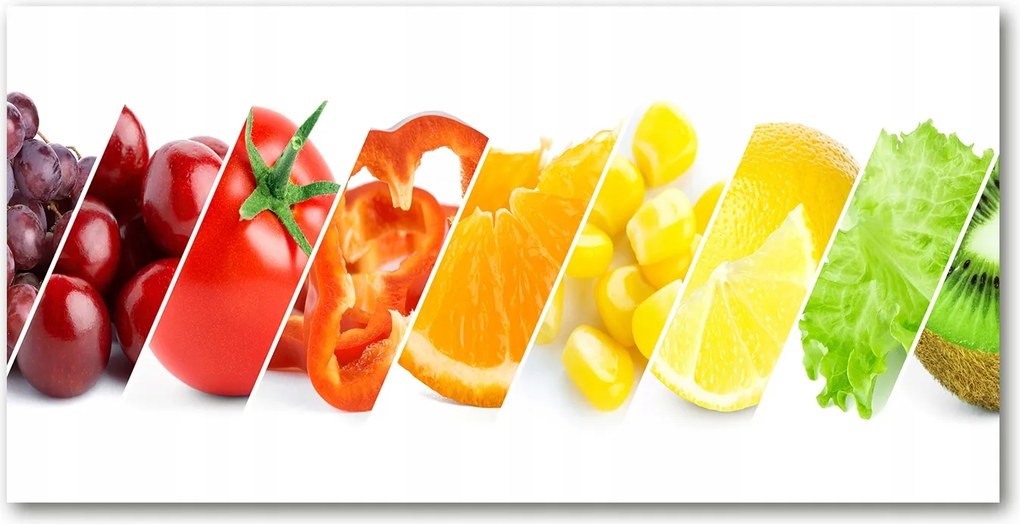 Fotótapéta üvegfalra Gyümölcsök és zöldségek 140x70
