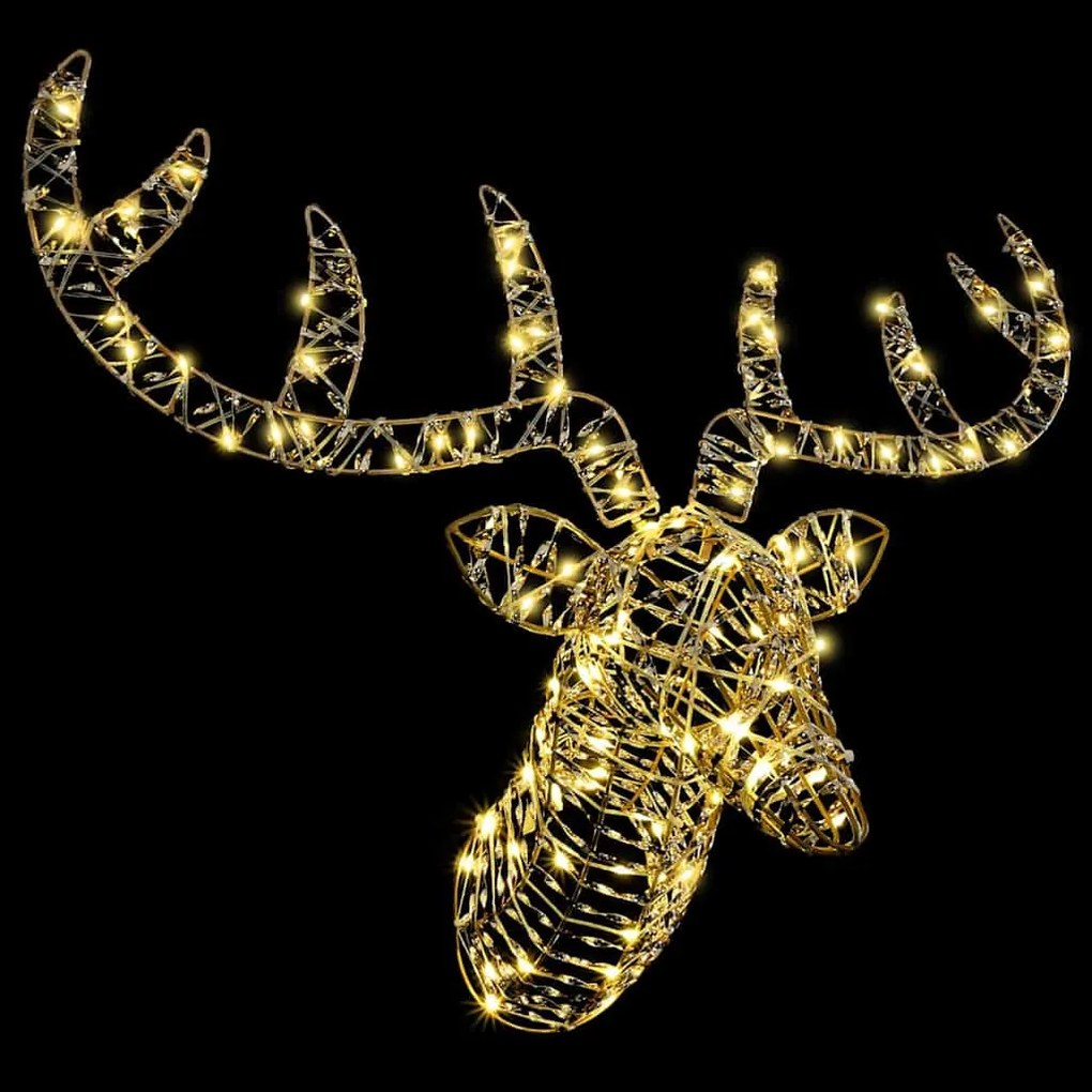 Rénszarvas húzta szán 140 LED-del Meleg fehér 60 cm Rattan
