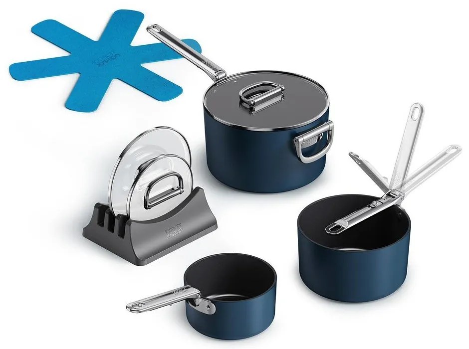 Indukciós tűzhelyhez alkalmas edénykészlet fedővel, kerámia felülettel 3 db-os Space – Joseph Joseph