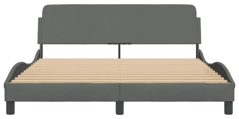 sötétszürke szövet ágykeret Dover 160 x 200 cm