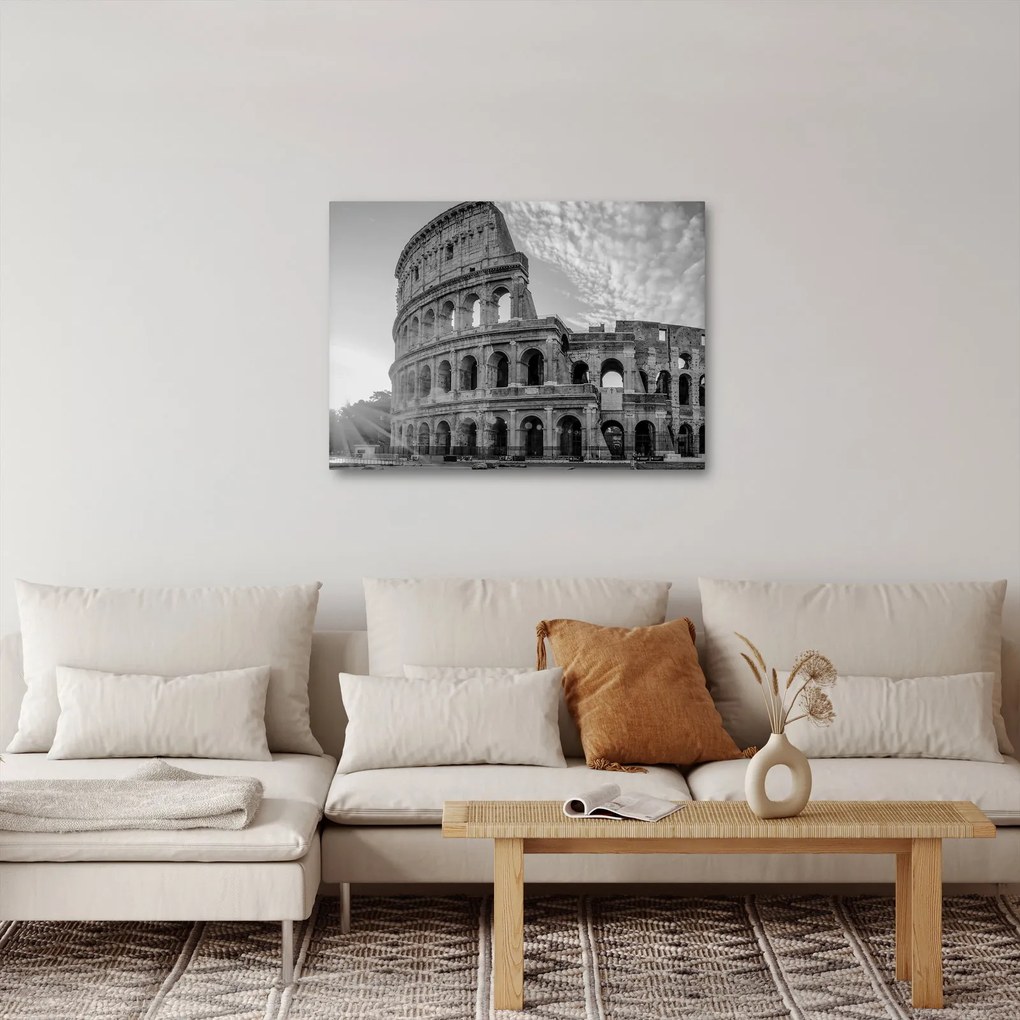 Kép - Colosseum Rómában, fekete-fehér (70x50 cm)