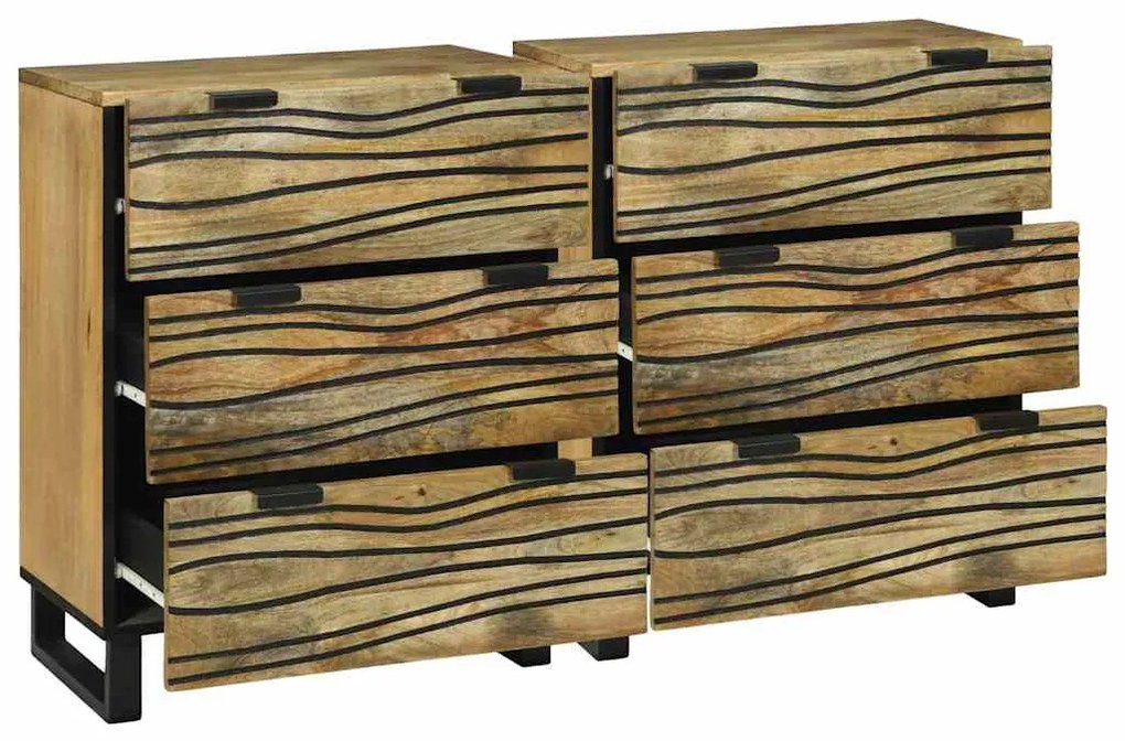 Oldalszekrények 2 pcs Barna 60 x 33.5 x 75 cm tömör mangófa
