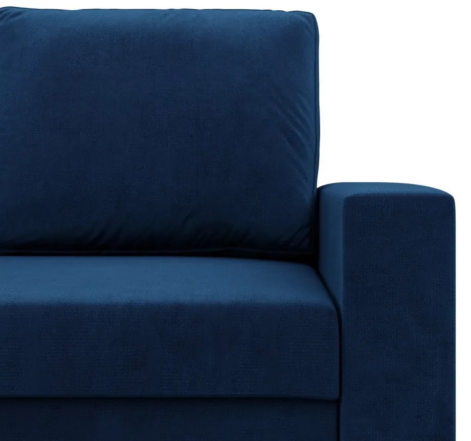 Zeus fotel, egyenes kartámasz, bársony, hab töltet, kék