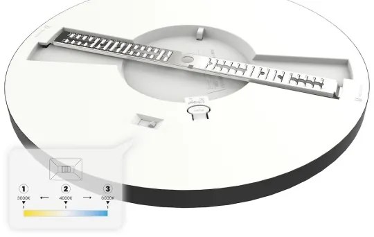 LED mennyezeti lámpa EVORA LED/24W/230V 3000/4000/6000K átm. 30 cm fekete