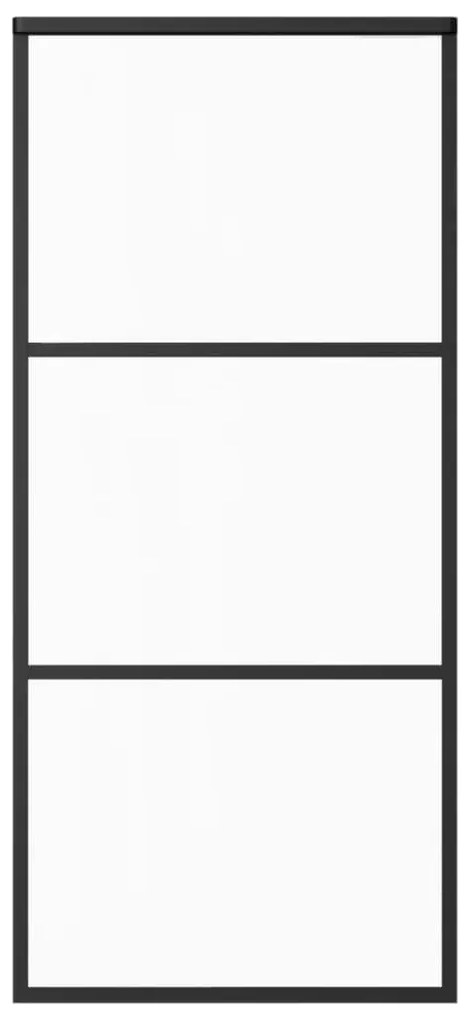 ESG üveg és alumínium tolóajtó fémszerelvény-szettel 90x205 cm