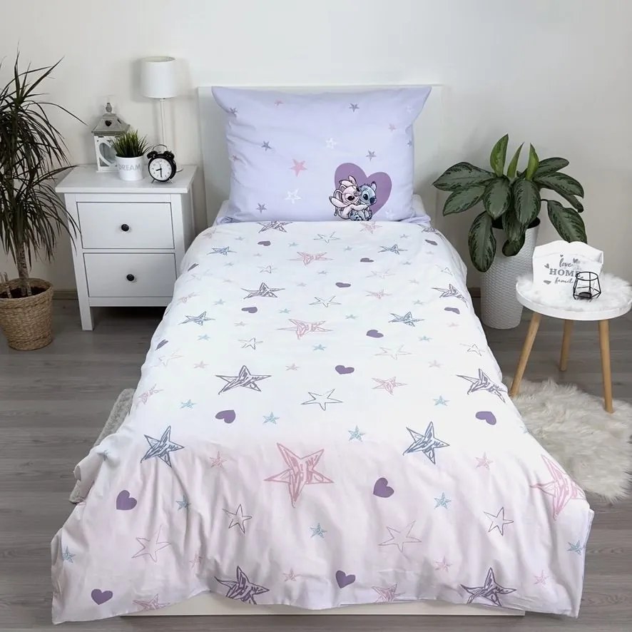 Disney Lilo és Stitch, A csillagkutya Heart ágyneműhuzat 140×200cm, 70×90 cm