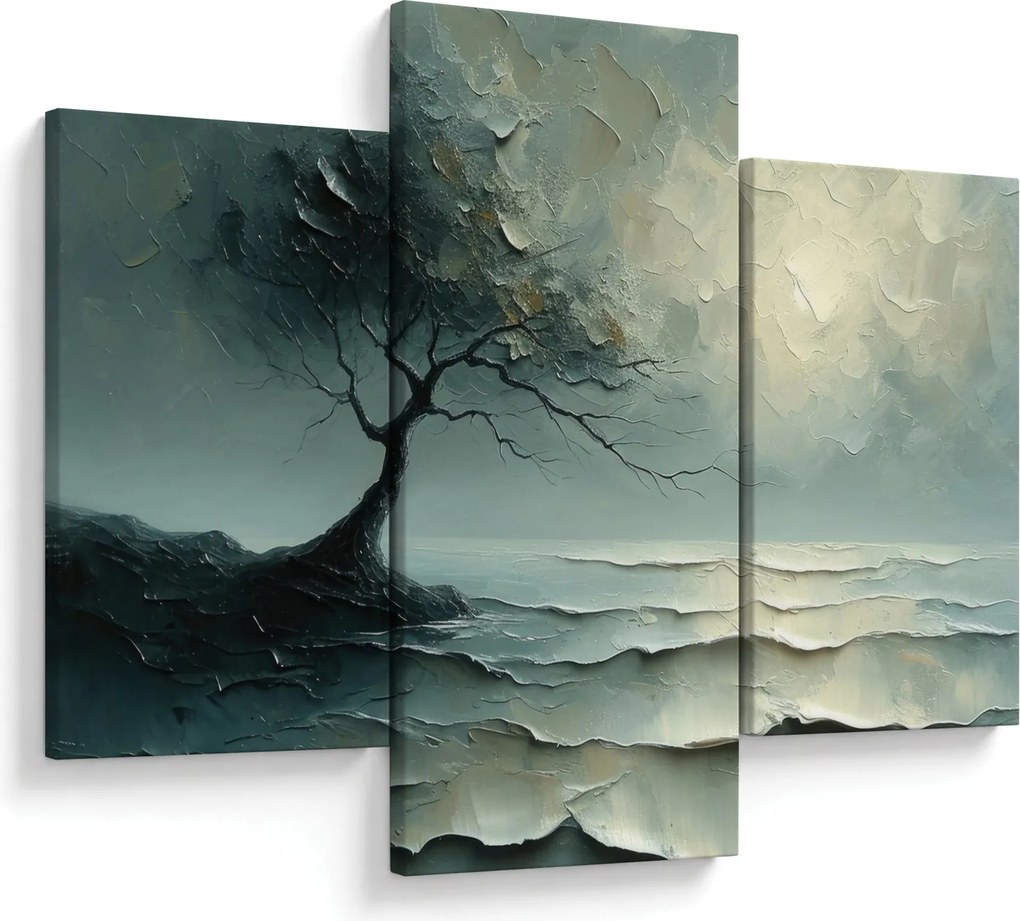 Kép - Olajfestmény egy fa az óceánnal (90x60 cm)