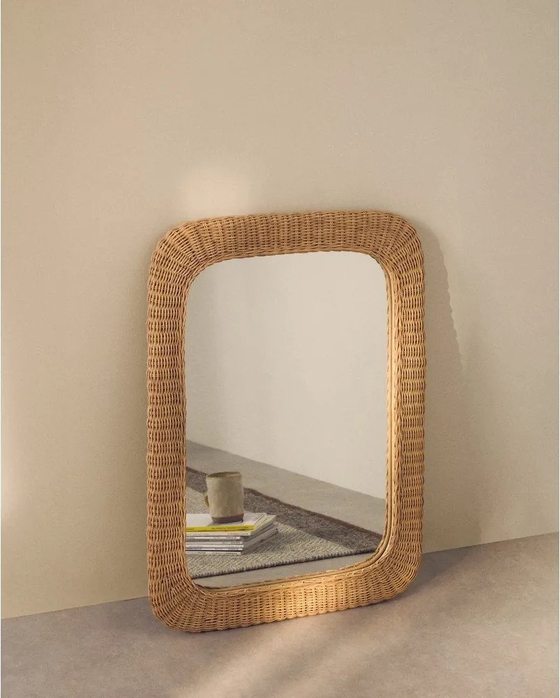 Fali tükör rattan kerettel 58x79 cm Zilna – Kave Home