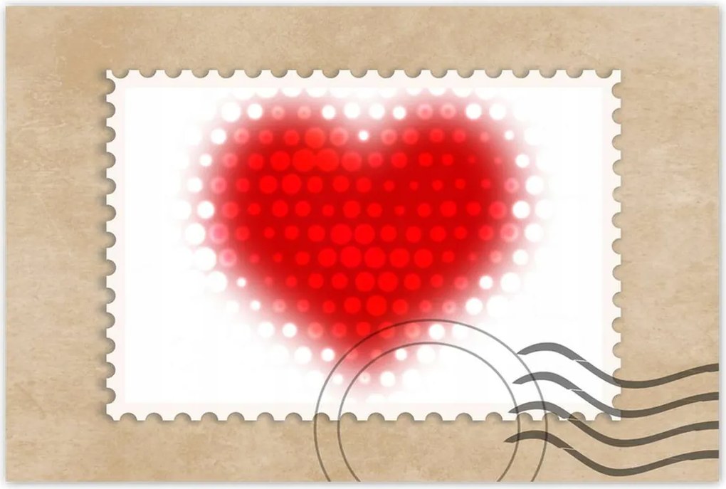 Poszter 60x40 Piros szív