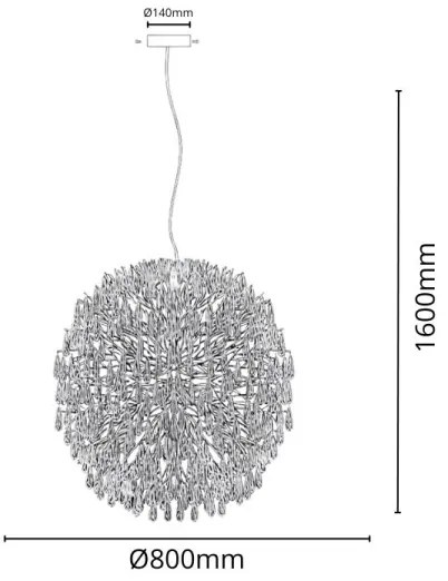 Kristály csillár zsinóron 24xG9/40W/230V arany