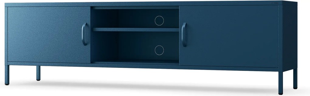 TV-szekrény fém széles XL lábakon sötétkék, 1700x400x500 mm: ROSARIA