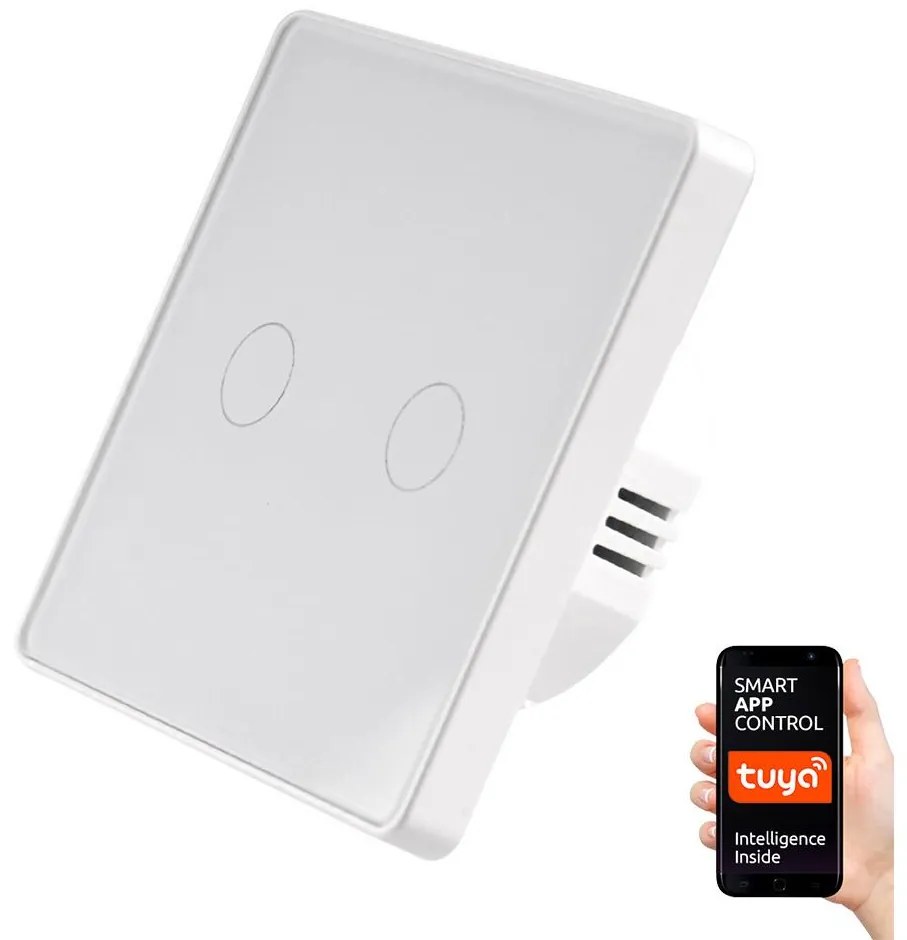 Polux Kétpólusú érintőkapcsoló SMART 2x800W/230V Wi-Fi Tuya SA1383