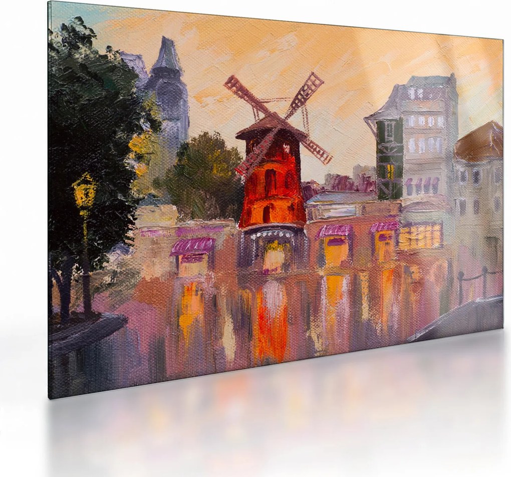 Kép - Moulin rouge, Párizs, Franciaország (üvegen) (70x50 cm)